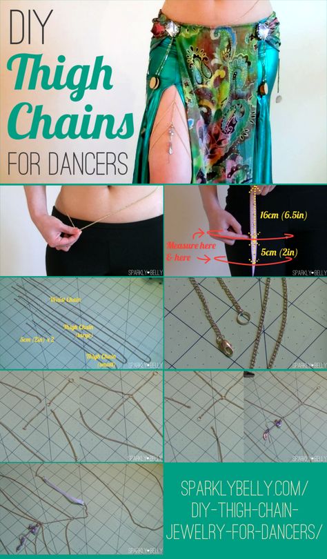 DIY Thigh Chain Jewelry for Belly Dancers Thigh Chain Jewelry, Belly Dance Costumes Diy, Jóias Body Chains, Thigh Jewelry, Dance Diy, Thigh Chain, Belly Dance Jewelry, Leg Chain, Belly Dance Costume