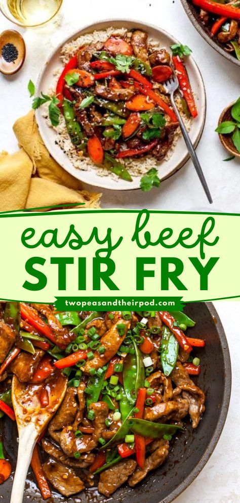 Want a simple dinner recipe? This Beef Stir Fry has tender beef, a flavorful sauce, and lots of colorful veggies! Serve with rice or noodles for a well-rounded meal! Pin this easy main dish recipe! Beef Stir Fry Sauce, Easy Beef Stir Fry, Steak Stirfry Recipes, Beef Stir Fry Recipes, Fried Beef, Fry Sauce, Beef Stir Fry, Stir Fry Sauce, Fry Recipes