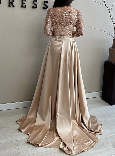 Sparkle Dress Wedding, Wedding Black Tie, Soiree Dresses, Long Gown Design, Gowns Elegant, Gown Elegant, Sleeve Gown, Long Sleeve Gown, Evening Gowns Elegant