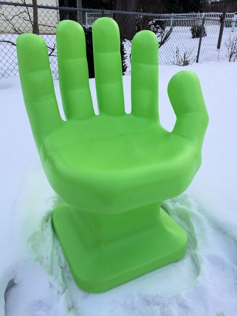 Hand Shaped Chair, Hand Chair, Weird Furniture, House Room Ideas, Room Green, Pastel Room, Danish Pastel, Green Hand, Real Quick