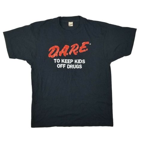 80 Shirts 80s Style, Dare Shirt Outfit, D.a.r.e Shirt, Swaggy Clothes, Bleach Painting, Goodwill Hunting, 80s Tshirts, Dare Shirt, Wrapping Stones