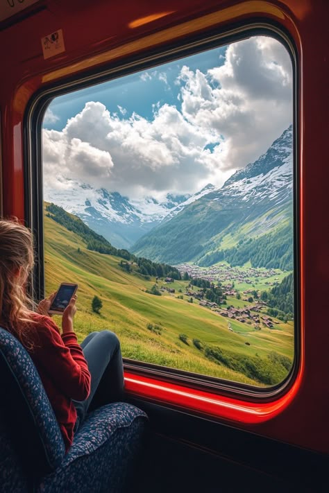 Immerse your family in the enchanting world of scenic train journeys in Switzerland. This curated video takes you on a breathtaking 7-day adventure aboard iconic trains like the Bernina Express and Glacier Express. Discover awe-inspiring landscapes, from towering mountains to charming villages, making it an ideal choice for family bonding and nature appreciation. Each route offers unique insights into Swiss culture and stunning vistas, ensuring an unforgettable journey for all ages. Click through to watch and start planning your next family escape #FamilyTravel #TrainJourney. Train Switzerland Swiss Alps, Train From Switzerland To Italy, Switzerland Train Travel, Train Through Switzerland, Bernina Express Train, Bernina Express Switzerland, Switzerland Aesthetic Vintage, Journey Captions Instagram, Train Journey Instagram Story