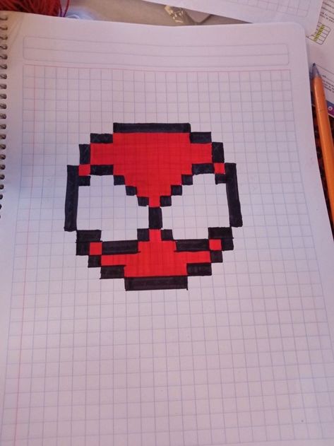 Spiderman Pixel Art, Spiderman Drawing, Graph Paper Drawings, Easy Pixel Art, Pixel Art Templates, Pixel Drawing, Pixel Art Grid, Graph Paper Art, Pix Art