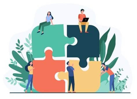 Business team putting together jigsaw pu... | Free Vector #Freepik #freevector #people #woman #man #character 잡지 레이아웃, Partner Work, Logo Vintage, Flat Illustration, Big Bang Theory, Puzzle Pieces, Teamwork, Icon Set, Jigsaw Puzzles