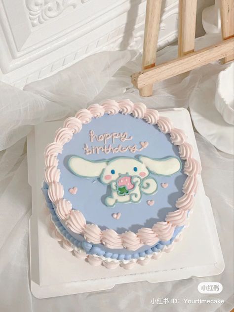 Cinamoroll Cake, Kue Disney, Bolo Da Hello Kitty, Hello Kitty Birthday Cake, Bts Cake, Anime Cake, Hello Kitty Birthday Party, Korean Cake, Funny Birthday Cakes