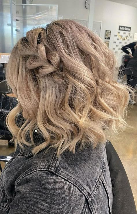 Bridesmaid Hair Inspo, Formal Hairstyles For Short Hair, Bridesmaids Hair, Bridesmaid Hair Makeup, Formal Hair, Prom Hairstyles For Short Hair, Hoco Hairstyles, Prom 2024, Short Braids