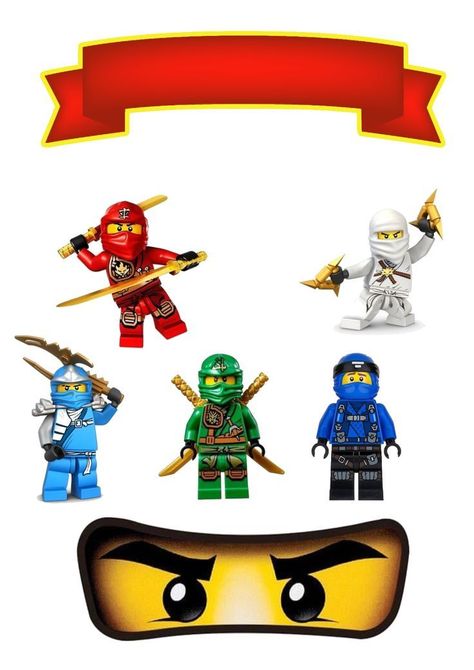 Ninjago Party Decorations, Lego Birthday Invitation, Ninja Cake, Lego Ninjago Party, Lego Ninjago Birthday, Ninjago Cakes, Ninjago Coloring Pages, Paw Patrol Birthday Theme, Ninjago Birthday Party