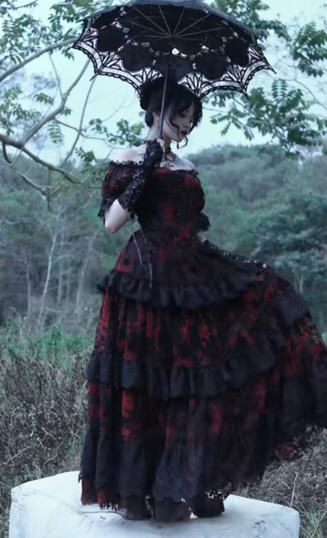 #BEAUTY, #RELATIONSHIPS #Fashion #Animals #Outfits #Winter Outfits #Animals Red Goth Outfits, Black Victorian Dress, Gothic Victorian Dresses, Goth Prom, Dresses For Dolls, Vampire Dress, Red Goth, Vampire Clothes, Goth Wedding