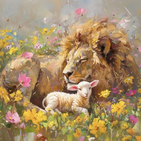 Balance Of Justice, Wolf And Lamb, The Lion And The Lamb, Lion And The Lamb, The Atonement, Biblical Artwork, Eternal Peace, Lion And Lamb, Jesus Artwork