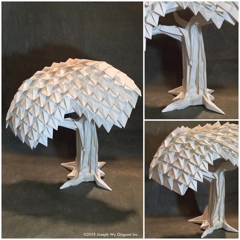 Joseph Wu designed this awesome looking tree for a commercial. #origami Origami Tree, Creative Origami, Diy Origami, Origami Flowers, Square Paper, Origami Art, December 11, Origami Crafts, Origami Paper