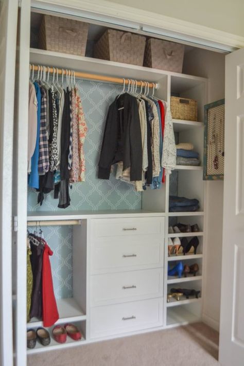 Small Closet Systems, Small Closet Organization Bedroom, Closet Redo, Dressing Design, Closet Planning, Boys Closet, Reach In Closet, Closet Design Layout, Closet Renovation