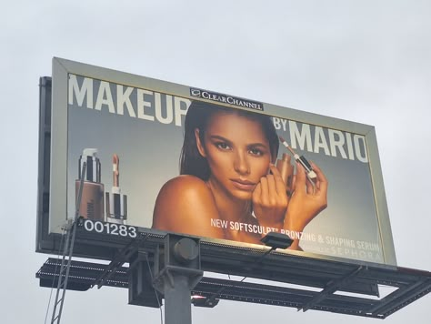 Check out the stunning Makeup by Mario 8-sheet billboard located in a high-traffic area of Santa Monica Blvd, Los Angeles. It's a must-see for beauty enthusiasts! #MakeupByMario #LosAngeles  #MakeupArtists #BeautyBillboard #BeautyEnthusiasts #SantaMonicaBlvd Cosmetic Billboard Design, Beauty Billboard Design, Makeup Design Poster, Junior Posters, Fashion Billboard, Guerrilla Advertising, Billboard Ads, Advertising Words, Be An Example Quotes