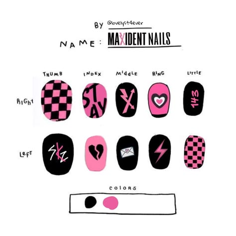 Nail Ideas Not Fake Nails, Kpop Acrylic Nails Txt, Skz Maxident Outfit Ideas, Skz Maxident Aesthetic, Cavetown Inspired Nails, K-pop Nail Ideas, Straykids Nail Ideas, Skz Nail Art Design, Skz Nail Art Ideas