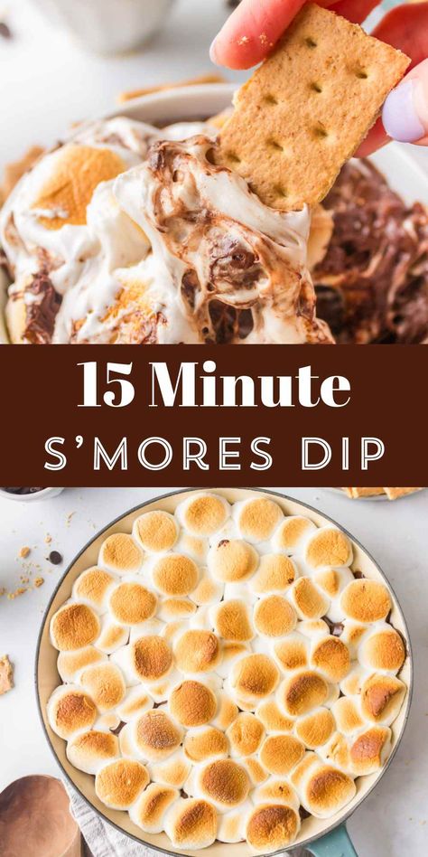 S'mores Dip - I Heart Eating Smores Dessert Dip, Easy Dessert Dips, 2 Ingredient Desserts, Easy Smores, Dessert Dip Recipes, Smores Dip, Campfire Desserts, Smores Dessert, Dessert Dip