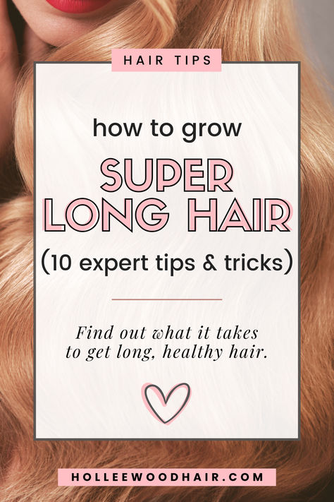 How to grow super long hair (10 expert tips & tricks: Find out what it takes to get long, healthy hair. How To Get Hair Longer Fast, Growing Hair Long And Fast, How To Care For Long Hair, Make Hair Grow Longer Faster, Long Hair Tricks, Tips For Fast Hair Growth, Haircare Tips Health, Hair Health Tips How To Grow, Grow Your Hair Longer Faster