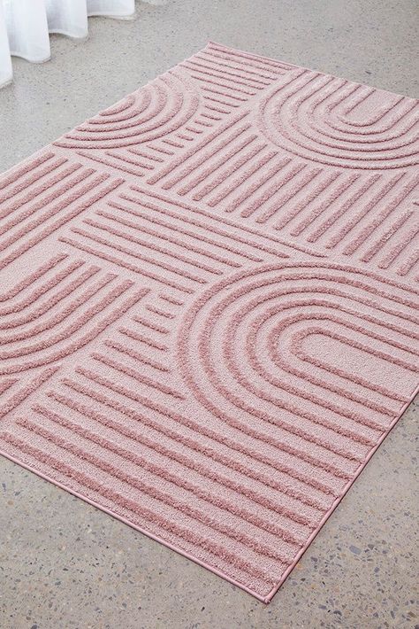 Bedroom With Pink Rug, Pink And White Carpet, Cute Pink Rug, Preppy Rugs For Bedroom, Rug Patterns Design, Pink Rug Aesthetic, Bedroom Textures, Girly Rugs, Pink Rug Bedroom