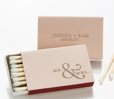 Budget-friendly winter wedding favors that your guests will love! 50th Party Favors, Custom Matches Wedding, Wedding Matches Favors, Matchbox Wedding Favors, Wedding Match Boxes, Personalized Match Boxes, Wedding Welcome Gifts, Winter Wedding Favors, Match Boxes