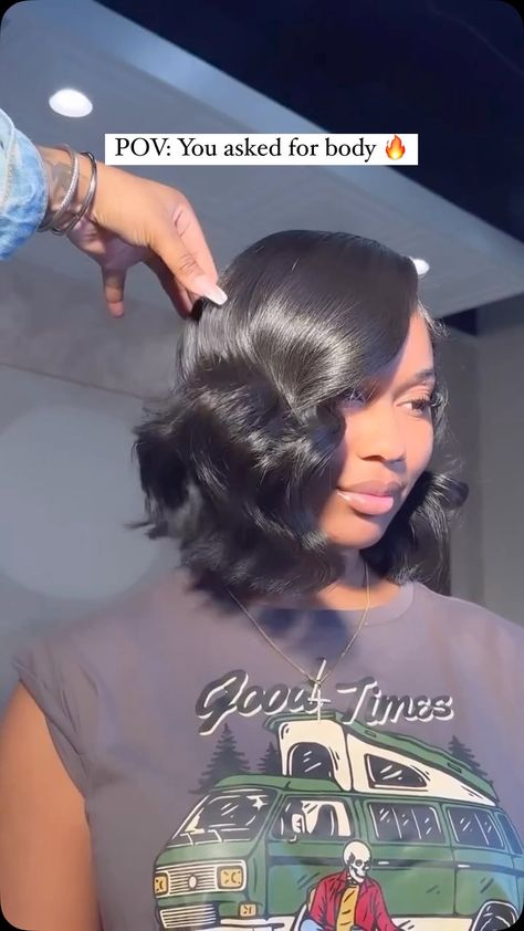 VoiceOfHair ®️ | When your bob is bobbing✂️🔥 This cut by @janaemonette_ is everything 🙌🏾 The shine, the movement is just😮‍💨 Such a classic look that will... | Instagram Flexi Rod Set, Flexi Rods, Silk Press, Rod Set, You Rock, Bobs Haircuts, The Movement, Bob Hairstyles, Classic Looks