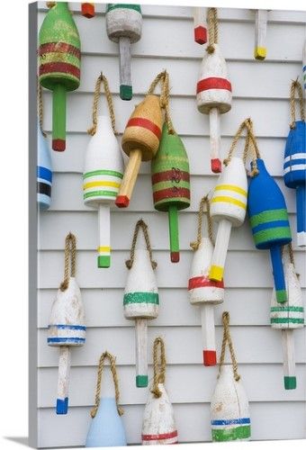 Buoys Art, Stonington Maine, Buoy Decor, Lobster Buoys, River Rat, Bungalow Ideas, Nautical Crafts, Lake Decor, Lake Houses