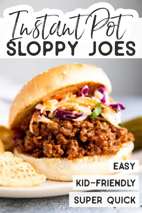 Instapot Sloppy Joe, Instant Pot Sloppy Joe Recipes, Insta Pot Sloppy Joes Easy, Instant Pot Sandwiches, Sloppy Joe Instant Pot, Instant Pot Sliders, Instant Pot Sandwich Recipes, Instapot Hamburger Recipes, Hamburger Instant Pot Recipes