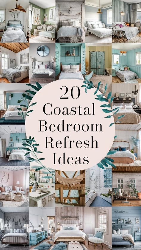 20 Coastal Bedroom Makeovers That Whisper Relaxation Coastal Guest Bedroom Ideas, Coastal Blue Bedroom, Neutral Coastal Bedroom, Blue Coastal Bedroom, Whitewashed Furniture, Coastal Country Decor, Coastal Guest Bedroom, Coastal Farmhouse Bedroom, Seaside Bedroom