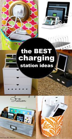 The BEST charging station ideas! Technology Station Home, Rv Charging Station Ideas, Gadget Charging Station, Diy Charging Station Ideas Dollar Stores, Hidden Charging Station Ideas, Diy Charger Station, Charging Station Ideas, Ipad Charging Station, Best Charging Station