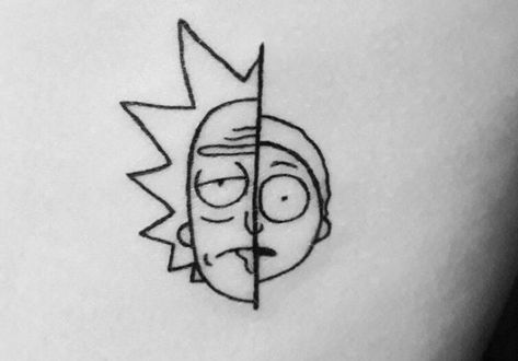 Rick And Morty Tattoo, Rick And Morty Drawing, Rick E Morty, Stick N Poke Tattoo, Doodle Tattoo, Cool Small Tattoos, Poke Tattoo, Rick Y Morty, Small Tattoos For Guys