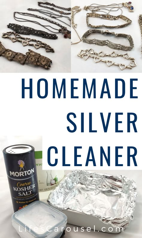 Homemade Silver Cleaner, Diy Jewelry Cleaner, Cleaning Tarnished Silver, Homemade Jewelry Cleaner, Jewelry Cleaner Diy, Cleaning Silver, Tarnished Silver Jewelry, Baking Soda Benefits, Clean Fast