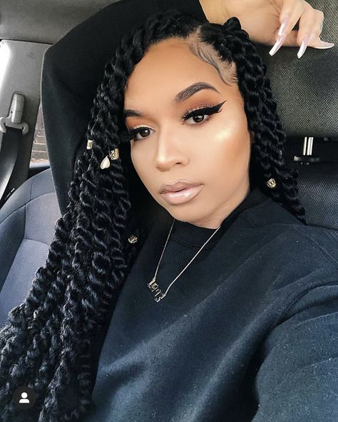 Medium Twist Braids, French Twist Braids, Rope Twist Braids, Twist Box Braids, Yarn Braids, Hairstyles Braid, Passion Twists, Jumbo Box Braids, Twists Locs