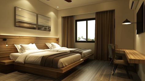 Hotel Room Design: Cheap Hotel with Two Beds Budget Hotel Room Design, Budget Hotel Room, Room With Two Beds, Cheap Hotel Room, Inspirational Digital Art, Cheap Hotel, Hotel Room Design, Gas Giant, Budget Hotel