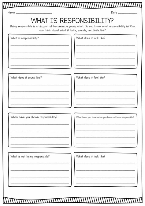 Worksheets On Responsibility Disciplined Thinking Worksheet, Personal Responsibility Activities, Taking Responsibility For Your Actions Worksheet, Middle School Activity Sheets, Responsibility Worksheets For Kids, Accountability Worksheets Free Printable, Detention Worksheets, Responsibility Worksheet, Impulse Control Worksheets