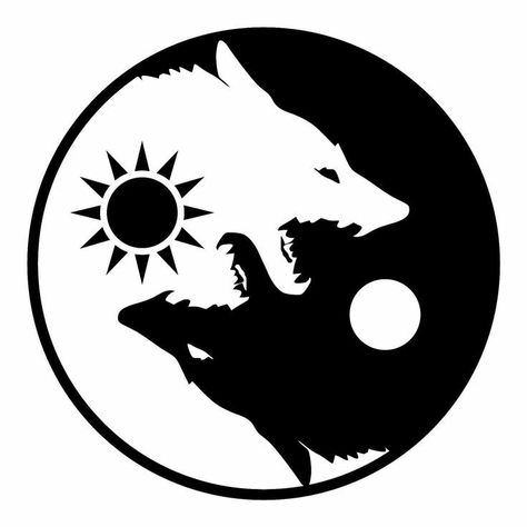 Yin Yang Art, Yin Yang Tattoos, Art Hippie, Wolf Tattoos, Wolf Tattoo, Viking Tattoos, Ying Yang, Wolf Art, 판타지 아트