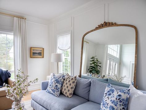 Living Room Mirror Above Couch, Mirror Above Sofa, Mirror Behind Couch Living Rooms, Room Ideas Mirror, Mirror Behind Sofa, Mirror Over Couch, Mirror Above Couch, Wall Behind Couch, Sofa Living Room Ideas