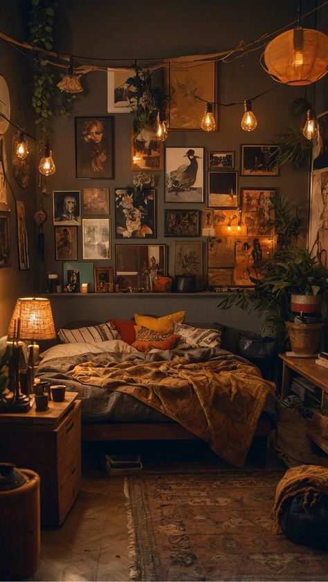 Mens Room Design Bedrooms, Perfect Room Aesthetic, Living Room Decor Grunge, Modern Cozy Room Ideas, Grunge Room Decor 90s Vintage, Room Aesthetic Ideas Vintage, Apartment Decor Inspiration Aesthetic, Room 90s Style Vintage, Bohemian Grunge Bedroom