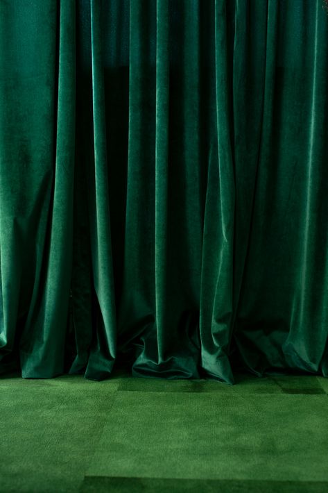 green curtains, green carpet Emerald Green Curtains, Dark Academia Aesthetic Wallpaper, Curtains Green, Green Drapes, Studio Backdrops Backgrounds, Curtain Backdrops, Green Backdrops, Green Curtains, Studio Backdrops