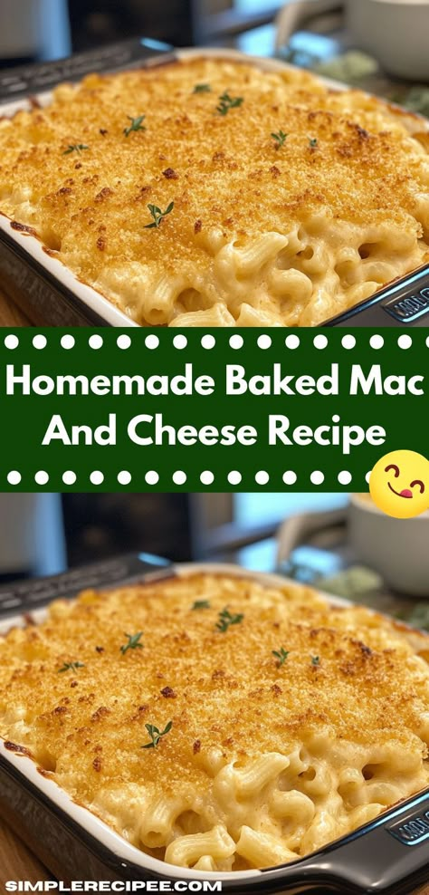 This classic baked mac and cheese recipe combines gooey cheese and perfectly cooked pasta, baked until bubbling and golden. It’s a simple, heartwarming dish that everyone will love. Homemade Baked Mac And Cheese, Homemade Mac And Cheese Recipe Easy, Homemade Mac And Cheese Recipe Baked, Easy Mac N Cheese Recipe, Best Mac N Cheese Recipe, Easy Mac N Cheese, Baked Mac And Cheese Recipe, Bake Mac And Cheese, Cheesy Mac And Cheese