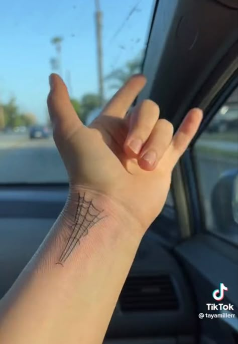 Spider Man Tattoo Aesthetic, Webshooter Tattoo, Spider Man Wrist Tattoo, Girly Spiderman Tattoo, Spiderman Web Shooter Tattoo, Minimalistic Spiderman Tattoo, Spiderman Tattoo Aesthetic, Spider Man Web Tattoo, Cool Spiderman Tattoos