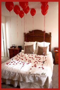 Everyday Art: Thoughtful Valentine's Gift for Him Rose Petal On Bed Ideas, Rose Petals And Candles Bedroom, Rose Petals Room Decoration, Rose Petal Bedroom Romantic, Rose Petals On Bed With Candles, Roses On Bed Romantic, Bed With Roses Petals Romantic, Rose Petals On Bed, Roses On Bed