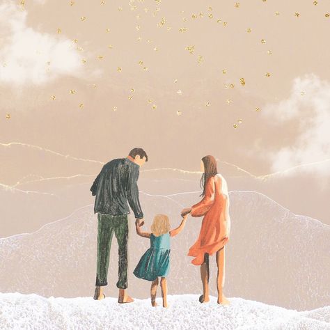 Aesthetic family beige background, drawing illustration design | premium image by rawpixel.com / Wan Happy Family Aesthetic Drawing, Family Aesthetic Cartoon, Family Aesthetic Silhouette, Parents Love Illustration, Mother Father And Daughter, Mother Illustration, Family And Friends In Daily Life Illustration, Happy Daughters Day, Mother And Daughter Drawing