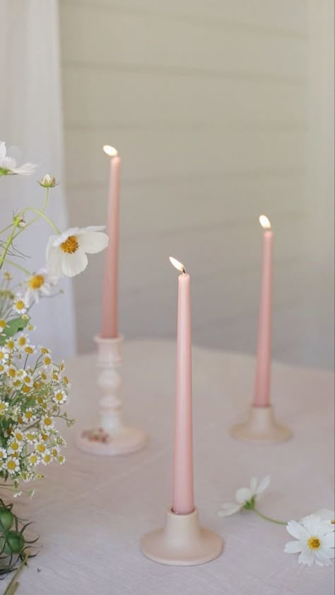 Coloured Taper Candles, 28th Birthday Ideas, Pink Taper Candles, Tapper Candles, Blush Tint, Taper Candles Wedding, Late Night Dinner, 2 Candles, Dinner Candle