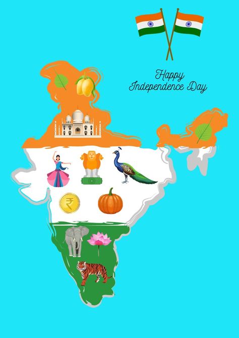 This is a clipart of national symbols of India National Symbols Of India Worksheet, Heading Design For Notes, Independence Day Activities For Kids, National Symbols Of India, Independence Day Of India, Heading Design, Independence Day Activities, Diversity Poster, Independence Day Card