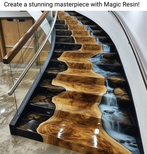 Hobbit House Interior, Diy Resin Table, Luxury Staircase, Resin And Wood Diy, Pooh Corner, Beautiful Bedroom Decor, Interior Design Gallery, Fantasy Furniture, Epoxy Projects