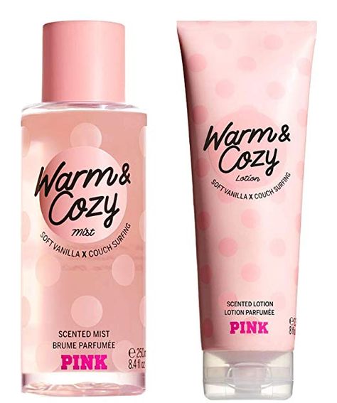 Amazon.com : Victoria Secret Pink Warm and Cozy Scented Mist and Lotion Set (2PC) - 8.4 fl oz & 8 fl oz : Beauty Victoria Secret Body Spray, Victoria's Secret Perfume, Victoria Secret Lotion, Scented Lotion, Victoria Secret Fragrances, Pink Perfume, Victoria Secret Perfume, Body Care Routine, Victoria Secrets