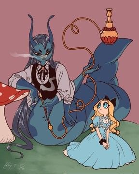 Alice In Wonderland Caterpillar Human, Red Queen Alice In Wonderland Fanart, Alice Character Design, Alice In Wonderland Fan Art, Mouse Character Design Human, Alice In Wonderland Redesign, Caterpillar Alice In Wonderland Art, The White Queen Alice In Wonderland, Male Alice In Wonderland