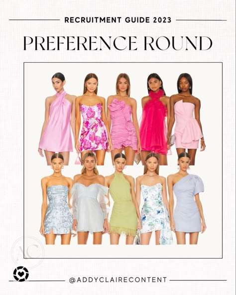 Pref Round Dress, Rush Preference Dresses, Sisterhood Rush Outfits, Rush Week Outfits Round 1, Pref Round Outfits Sorority, Sisterhood Round Recruitment Outfit, Wedding Guest Pink Dress, Preference Round Recruitment Outfits, Philanthropy Round Recruitment Outfits