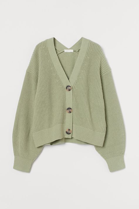 Zara Spring, Spring Knits, Rib Knit Cardigan, Dr Wardrobe, Green Cardigan, Cardigan Long, Looks Chic, Wide Sleeves, Knit Cotton