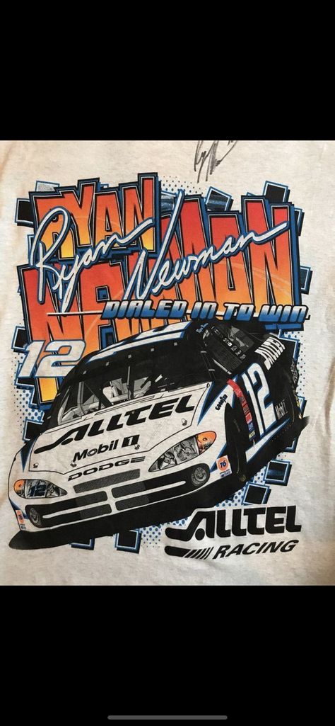 Nascar Poster, Nascar Art, Vintage Tshirt Design, Vintage Shirt Design, Ryan Newman, Nascar Shirts, Nascar T Shirts, Retro Graphic Design, Racing Car Design