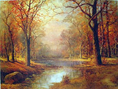 Robert Wood Paintings, Autumn In Vermont, Autumn Landscape Painting, Landscape Tutorial, Autumn Landscapes, Landscape Mosaic, Texas Landscape, Modern Landscape Painting, Pond Painting