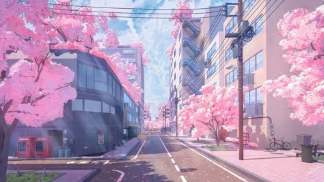 Pink Alley , Rostislav OniL on ArtStation at https://www.artstation.com/artwork/QnawNx Pink Landscape Wallpaper, Pink Aesthetic Landscape, Cute Pink Desktop Wallpaper, Pink Wallpaper For Ipad, Pink Pc Wallpaper, 3440x1440 Wallpaper, Ar Logo, Pink Wallpaper Desktop, Yuno Gasai