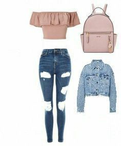 I just added the denim jacket Teenage Fashion Trending, Girls Clothing Stores, Teenage Outfits, Outfits 2016, Tween Outfits, Teenager Outfits, Van Cleef Arpels, Junior Outfits